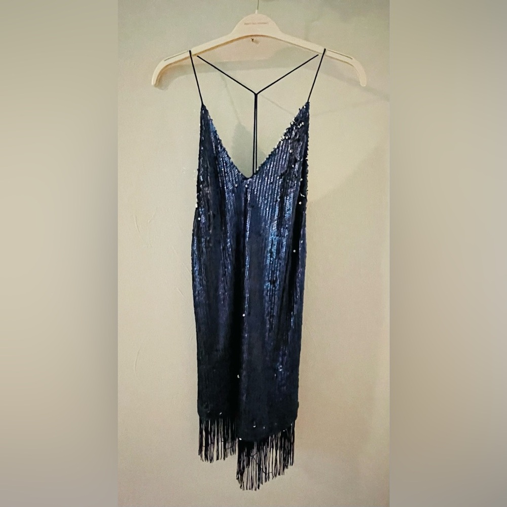Ecru Studios Sequin Fringe Dress